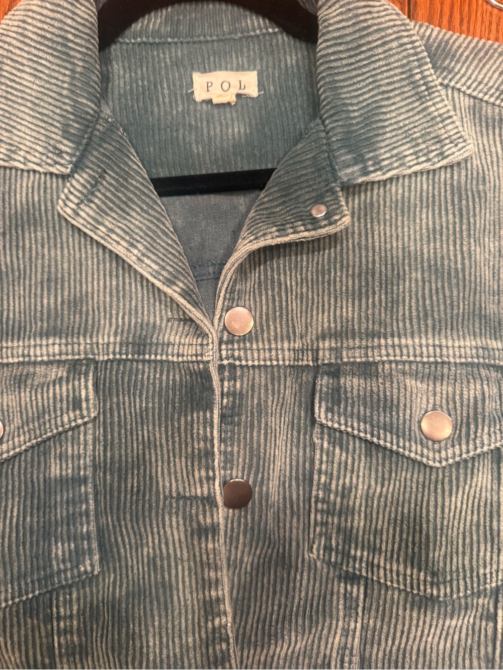 POL Army Green Corduroy Trucker Jacket - Picture 2 of 6